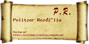 Politzer Rozália névjegykártya